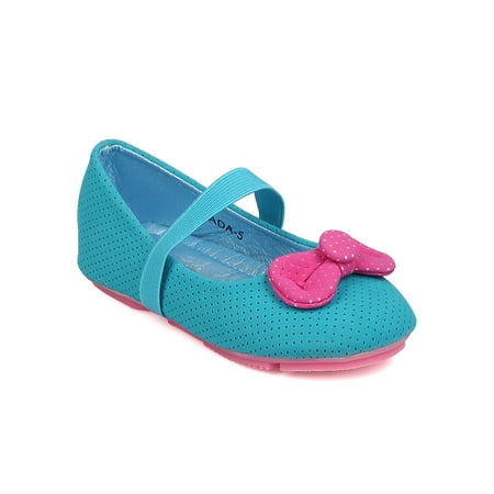 

New Girl Betani Ada-5 Leatherette Perforated Bow Tie Mary Jane Flat (Toddler)