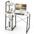thumbnail image 1 of Gymax Computer Desk w/ Shelves 3-Tier Storage Bookshelf Ladder-shaped Metal Frame, 1 of 10