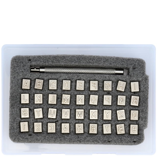 Kit de sellos de letras para arcilla AYWGZL, 36 piezas, alfabeto de 6 mm