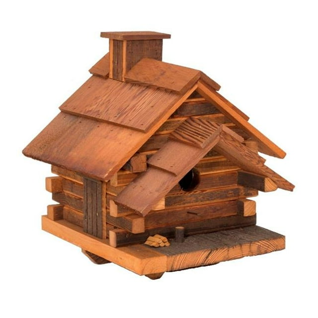 Home Bazaar HBA-1002 Cabane en Rondins Conestoga Nichoir, Moyen - Cèdre Naturel