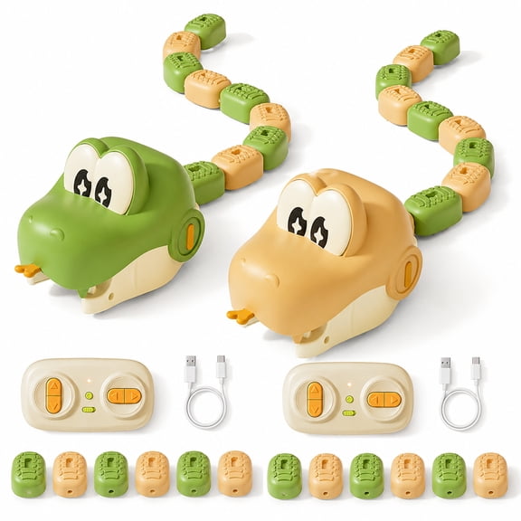 Funtogether Toys Remote Control Snake Toys Rechargeable with Sound Effects 2-Pack