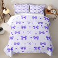 thumbnail image 2 of spefrowx Purple Princess Bow Twin Quilt Set for Girls, Cartoon Polka Dot Twin Coverlet Set, 2pcs, 2 of 7