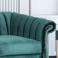 thumbnail image 2 of Noble House Fenix Velvet Channel Stitch 3 Seater Sofa, Teal, 2 of 11