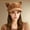 Brown, variant on Winter Pompom Beanie Hats for Women Fluffy Knit Womens Beanie Faux Fur Crochet Skull Cap Warm Bucket Outdoor Ear Cover Berets