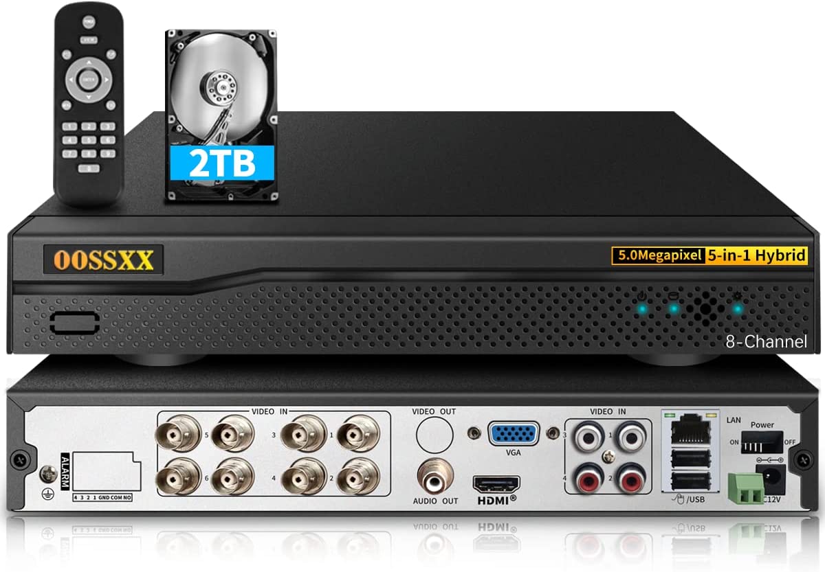 2TB 8Channel 5in1 Digital Video Recorder 5.0MP HD Security DVR