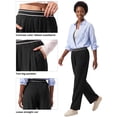 thumbnail image 5 of Rosvigor Plus Size Women Business Casual Yoga Pants Lightweight Straight Leg Stretch Work Pants Soft Lounge Travel Slacks with Pockets, 5 of 9