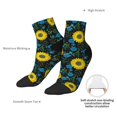 thumbnail image 4 of Goofa Sunflowers And Blue Flower Pattern Non Slip Socks with Grips for Elderly, Crew Socks Yoga Hospital Socks Cushioned Sole Gripper Socks for Men Women, 4 of 5