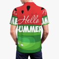 thumbnail image 6 of Salouo Watermelon Hello Summer for Men's Short Sleeve Polo Shirts,Polo Shirts for Men Performance Short Sleeve Golf Shirt Athletic Casual Collared T-Shirt-Small, 6 of 8