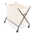 thumbnail image 2 of Whitmor 3-Section Rolling Laundry Sorter - Collapsible - White, 2 of 4
