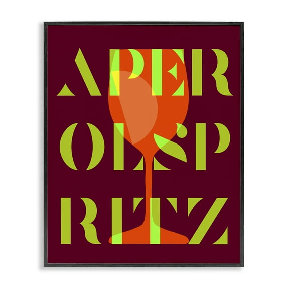 Stupell Industries Modern Aperol Spritz Food & Beverage Painting Black Framed Art Print Wall Art, 11 x 14