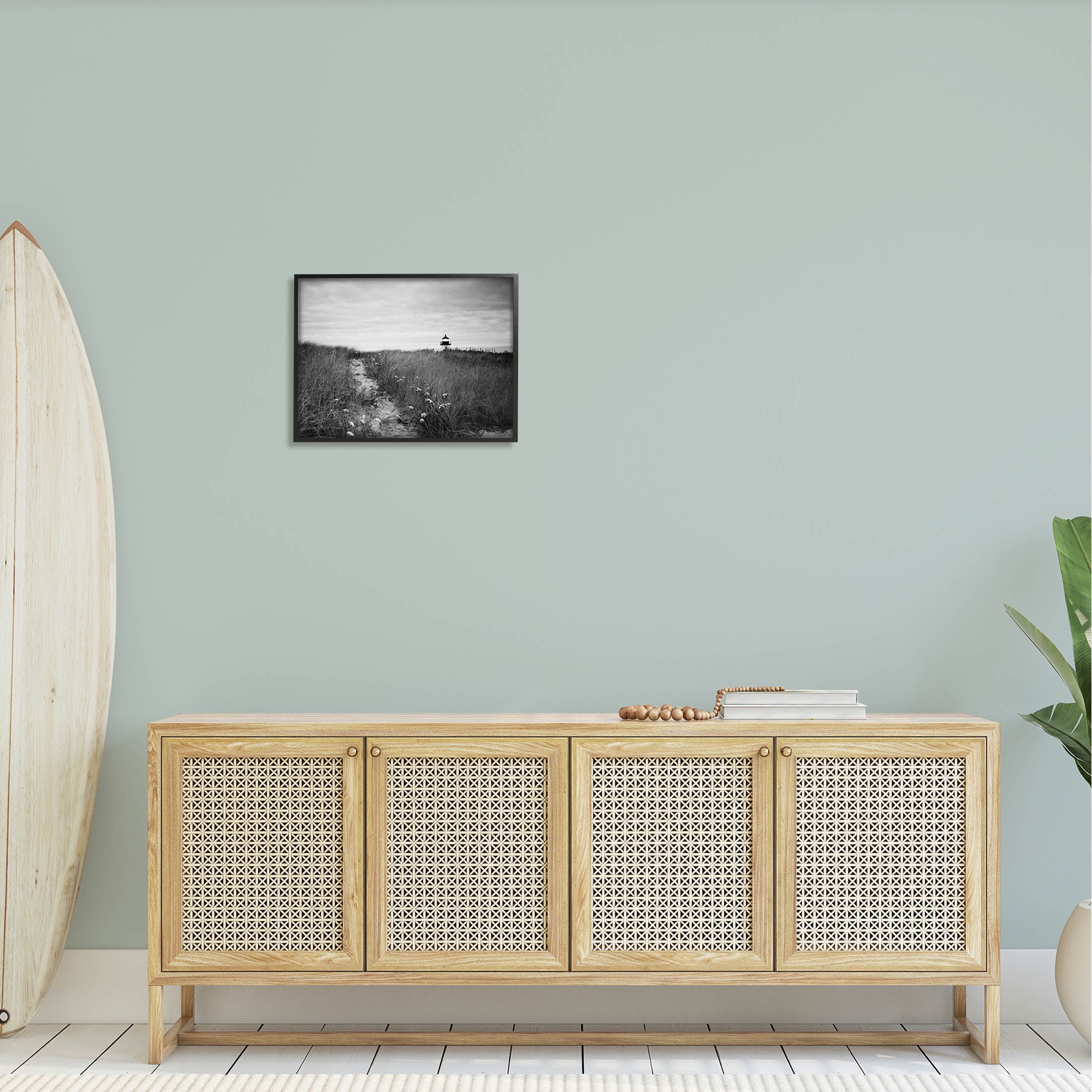 Stupell Industries Nantucket Light Distant Lighthouse Photograph Black Framed Art Print Wall Art, Design by Aledanda