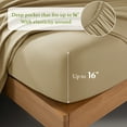 thumbnail image 4 of Baauye Cozy Bamboo Sheets Set, 4-Piece Queen Sheet Set with 16" Deep Pockets, Soft and Breathable Bed Sheets, Beige, 4 of 7