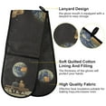 thumbnail image 2 of Yayeee Double Oven Mitt Kitchen Heat Resistant Baking 35" x7" Quilted Glove, Sitting on The Moon, 2 of 6