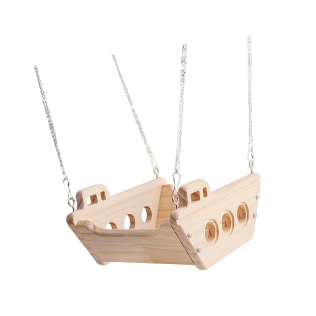 Hamaca colgante de madera para animales pequeños, cesta para ratas, accesorios para chinchillas, jaula colgante para loros, hurones y jerbos.