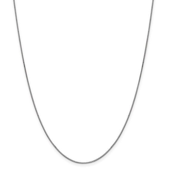 Auriga Fine Jewelry 10K White Gold .9 mm Box Chain Necklace for Women 16"