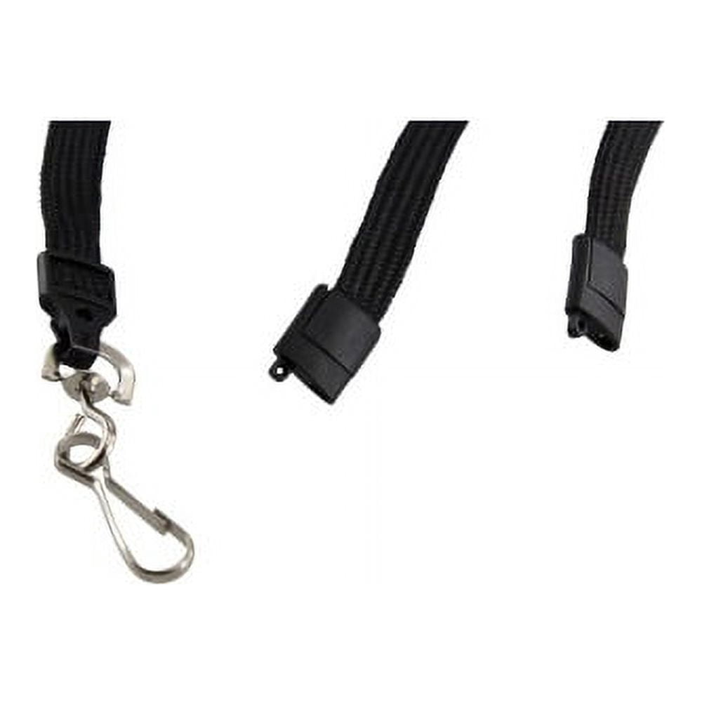 SICURIX Plastic Hook Breakaway Lanyard 12 / Pack - 36" Length - Black - Nylon, Plastic, Steel