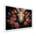 thumbnail image 2 of Designart "Floral Portrait of Goat in Pink and Purple" Animals Framed Wall Art Decor - Modern Farmhouse Pink Goat Living Room Framed Canvas Art, 2 of 6