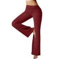 thumbnail image 2 of ABATAB Wide Leg Yoga Pants for Women Stretchy Butt Lifting Gym Athletic Pants Soft High Waisted Casual Cycling Workout Pants(X-Large,Red), 2 of 7