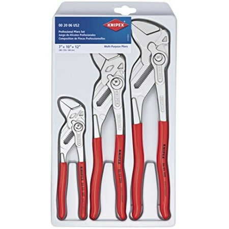 KNIPEX Tools 00 20 06 US2, Pliers Wrench 3-Piece Set