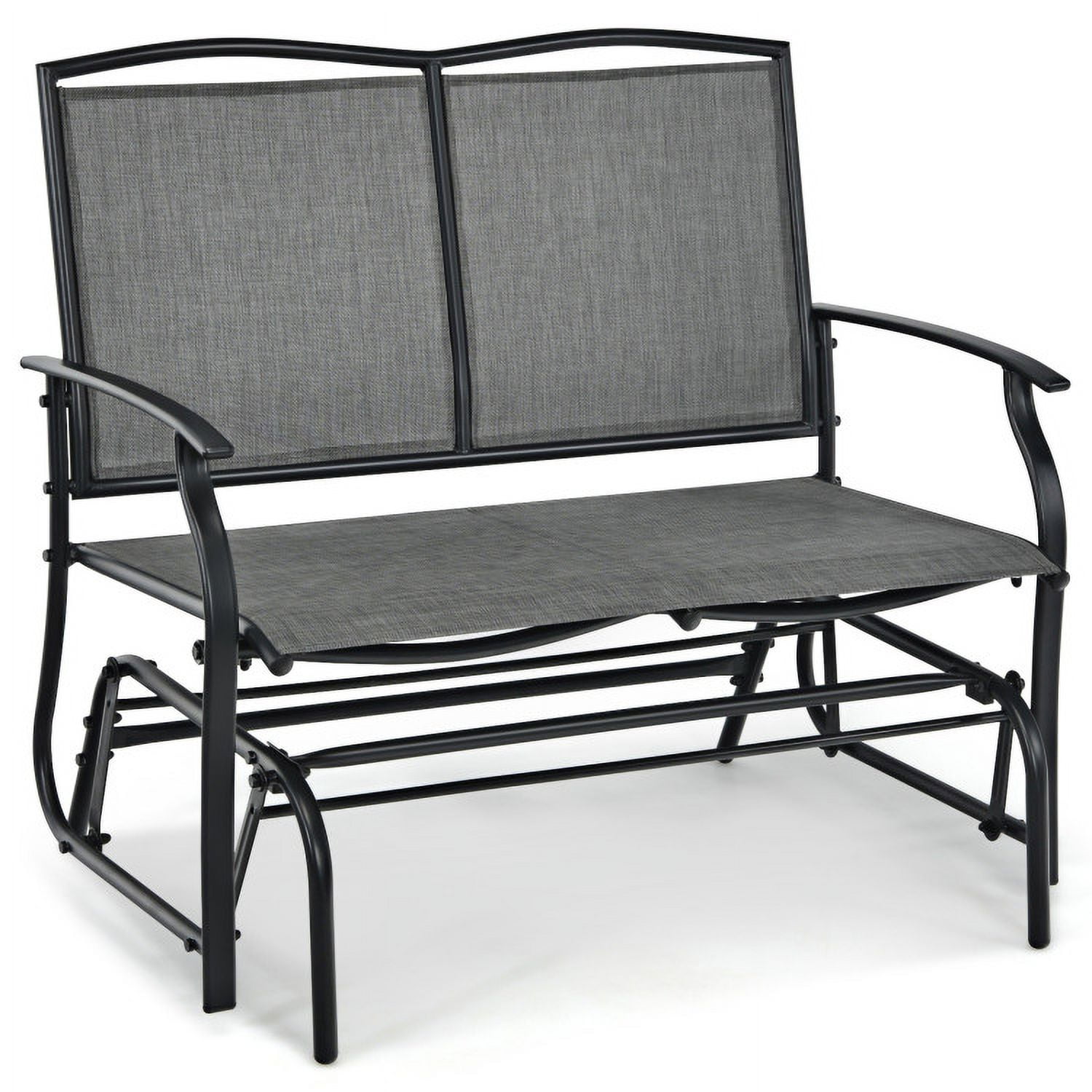 Aimee Lii Outdoor Double Chair, Patio Glider Bench, Porch, Backyard, Sturdy, Gray Aimee Lii Outdoor Double Chair, Patio Glider Bench, Porch, Backyard, Sturdy, Gray