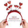 thumbnail image 3 of Valentine's Day Heart Headband Headdress for Special Occasions Felt Red Comfortable to Wear 1Set, 3 of 5