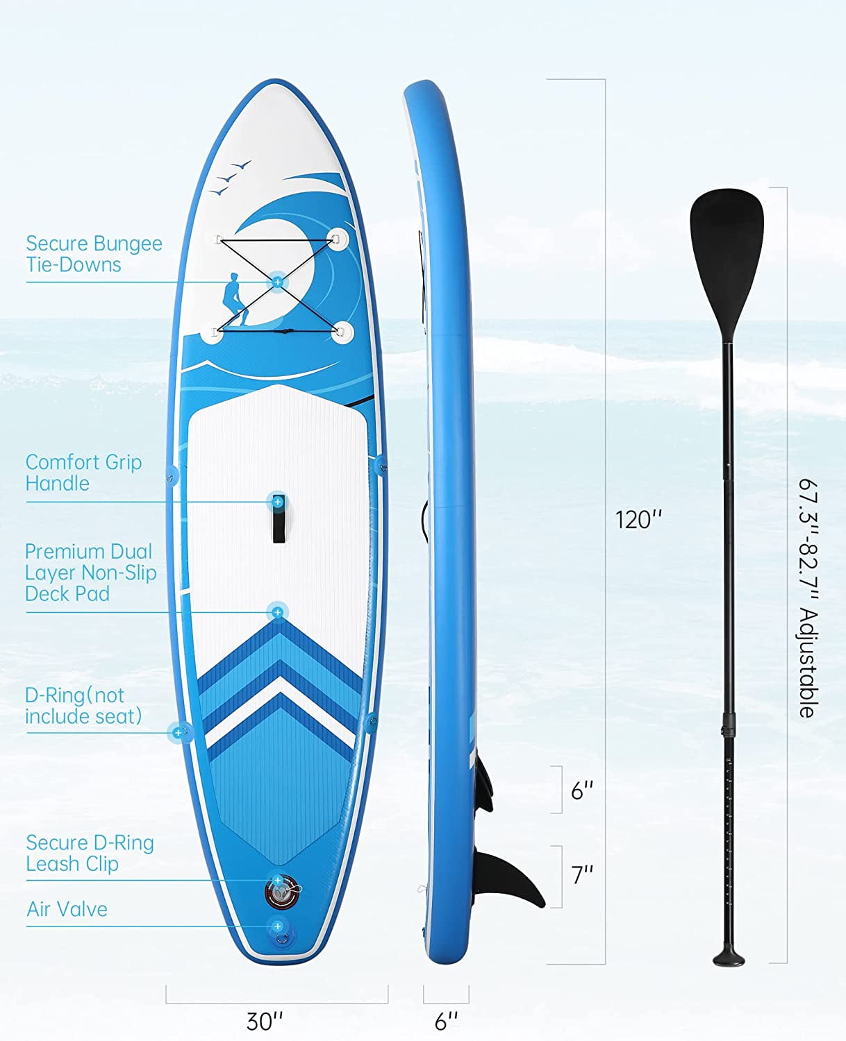 MaxKare Inflatable Paddle Board Stand Up Paddle Board SUP with