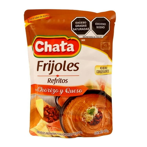 Frijoles refritos Chata con chorizo y queso 400 g