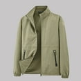 thumbnail image 3 of ZCFZJW Mens Lightweight Windbreaker Full Zip Up Long Sleeve Stand Collar Jackets Light Casual Fall Outwear Coat with Zipper Pockets Khaki XL, 3 of 9