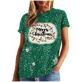 thumbnail image 5 of Aofany Merry Christmas Shirt for Women Letter Pattern Cute T-Shirt Plaid Xmas Tree Casual Graphic Print Crewneck Tees Tops, 5 of 6