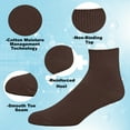 thumbnail image 4 of EMEM Apparel Men's Big and Tall Knig Size Diabetic Circulatory Non-Binding Loose Top Casual Ankle Quarter Low Cut Cotton Seamless Toe Hosiery Socks 3-Pack Brown X-Large, 4 of 5