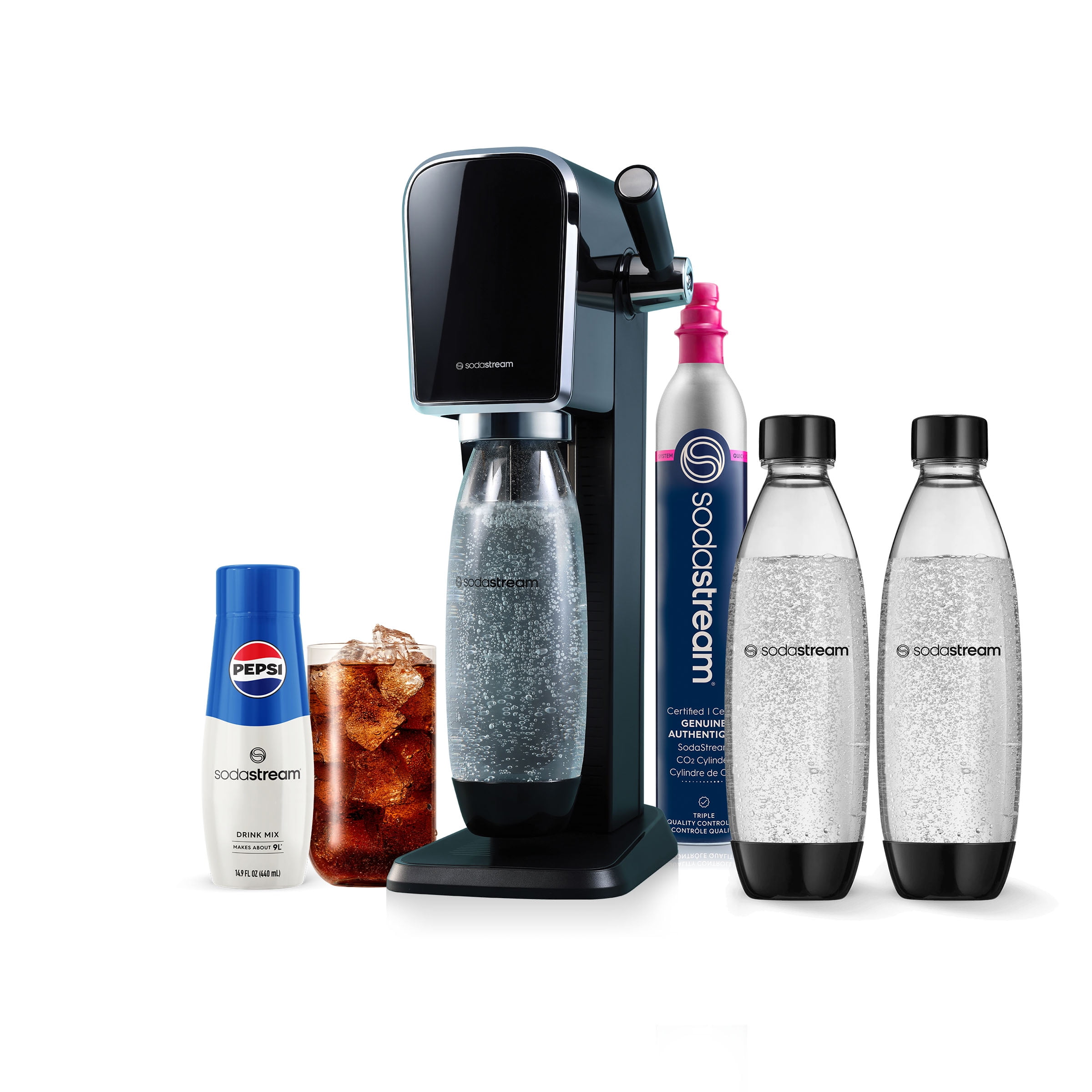 SodaStream Terra (Black) Sparkling Water Maker Bundle, with CO2