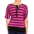 thumbnail image 4 of eVogues Plus Size Designer Print Off Shoulder Top Pink, 4 of 5