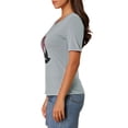 thumbnail image 4 of Allegra K Women's V Neck Cotton Cat Short Sleeve T-Shirt, 4 of 6