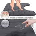thumbnail image 3 of LAICAIW Memory Foam Toilet Bath Mat U-Shaped, 24 X 20 Inches,Soft and Comfortable, Super Water Absorption, Non-Slip, Machine Wash and Easier to Dry for Bathroom Commode Contour Rug, Dark Gray, 3 of 7