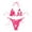 Pink, variant on ZQGJB Women's Halter Tie Side Triangle Bikini Set Vintage Floral Printed High Cut 2 Piece Bikini Swimsuit Bathing Suit(Dark Blue,M)
