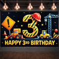 thumbnail image 5 of Colorful Design Banner Construction Theme Number 3 Decorative Sign for Kids Birthday Party Indoor Outdoor Event, 5 of 9