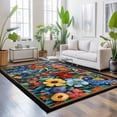 thumbnail image 3 of Large Area Rugs 6'x9', Spring Wildflowers Carpet Runner Indoor Outdoor Rugs Home Decor Aesthetic, Modern Abstract Art Daisy Floral Leaves Non Slip Mats Washable Accent Rug for Living Room Bedroom, 3 of 8