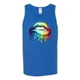 thumbnail image 2 of Wild Bobby, Colorful Neon Rainbow Biting Lips, Pop Culture, Men Graphic Tank Top, Royal, 3XL, 2 of 3