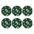 thumbnail image 2 of Disketp Christmas tree green plaid Funny Coasters,6 Pcs Leather Coasters with Holder, Perfect Housewarming Hostess Gifts,Protect Furniture from Water Marks Scratch and Damage,Round Shape, 2 of 7