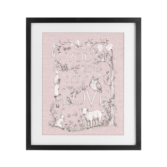Stupell Industries You Are My Love Black Framed Print Under Glass, design by Susan Winget