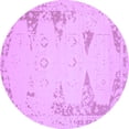 thumbnail image 1 of Ahgly Company Indoor Round Abstract Purple Contemporary Area Rugs, 5' Round, 1 of 4