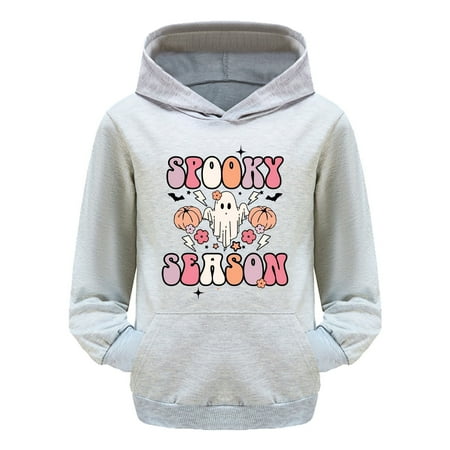 

Halloween Hoodies for Girls Sweater Pullover Oversized Hoodie for Girls Halloween Letter Print Sweatshirt Hoodie Cute Hoodie for Teen Girls 8-9