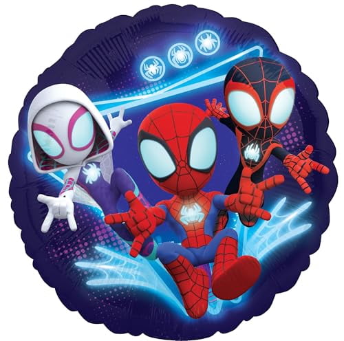 Spidey and Friends Birthday Party Supplies 8pc Foil Balloon Bouquet Decorations
