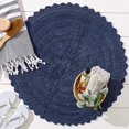 thumbnail image 4 of Alfombra de Baño Redonda de Crochet DII 70 cm Azul Francés, 4 of 8