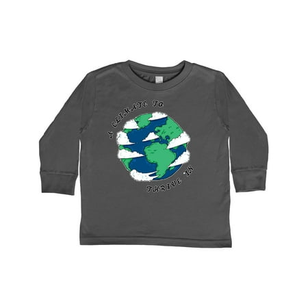 

Inktastic A Climate to Thrive in with Cartoon Earth Gift Toddler Boy or Toddler Girl Long Sleeve T-Shirt