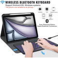 thumbnail image 3 of Vinci Keyboard Case for iPad Air 11 inch M4 M3 M2, Air 5th/4th Gen 10.9, iPad Pro 11-inch 4th/3rd/2nd/1st Gen, Magnetic Detachable Wireless Keyboard with Pencil Holder, 7 Color Backlit (Black), 3 of 9