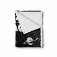 thumbnail image 2 of Astronaut Soft Flannel Fleece Throw Blanket, Race to Space Retro Image with Space Crafts Planets Astronaut vs Cosmonauts, Cozy Plush for Indoor and Outdoor Use, 50" x 60", Black White, by Ambesonne, 2 of 6