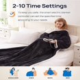 thumbnail image 2 of Heated Blanket Electric Wearable - Heating Throw Blanket with 10 Heating Levels - Heated Hoodie Blanket with Sleeves Hood Giftable for Women (50x60‘‘ Black), 2 of 6