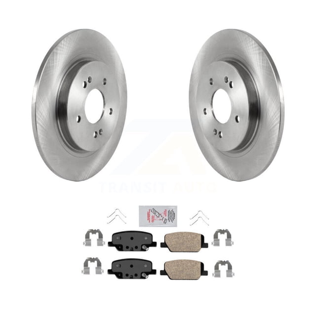 Transit Auto Rear Disc Brake Rotors and Ceramic Pads Kit for Car Hyundai Palisade Santa Fe Kia Telluride K8A-100449