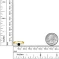 thumbnail image 3 of Gem Stone King 18K Yellow Gold Plated Silver Black Onyx and White Lab Grown Diamond 3-Stone Engagement Ring for Women (0.61 Cttw, Gemstone December Birthstone, Size 7), 3 of 4